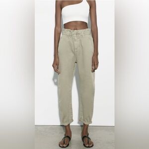 Zara women’s Army Green baggy barrel Pants